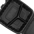 thumbnail image 6 of Karat Earth [120pcs - 9x9] 3-Compartment Mineral Filled PP Hinged Container - Black, 6 of 10