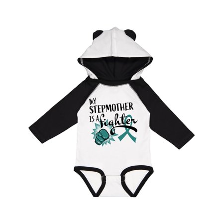 

Inktastic Ovarian Cancer Awareness My Stepmother is a Fighter Gift Baby Boy or Baby Girl Long Sleeve Bodysuit