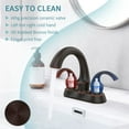 thumbnail image 4 of Bathroom Faucet 2-Handle Oil Rubbed Bronze with Aerator, Swan Style 4-inch Centerset Vanity Sink with Pop-Up Drain and Supply Hoses, 4 of 9