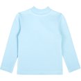 thumbnail image 2 of Lilax Girls' Basic Long Sleeve Cotton Mock Turtleneck T-Shirt Blue 10 Years, 2 of 6