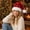 Red-17.72in/12.60in, variant on Wiyuqeen Red Plush Christmas Hat with Jingle Bell Detail Unisex Santa Cap Festive Party Classic Santa Style Headwear for Xmas Decorations Holiday Photo Accessory for Celebration Events