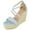Light Blue, variant on Women Espadrille Wedge High Heels Sandals Open Peep Toe Platform Ankle Strap PLATA-1 Black Nubuck 9