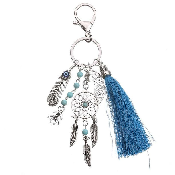 Bohemian Tassel Dream Catcher Keychain Lady Leaves Bag Phone Pendant Key Ring Women Gift Key Chain