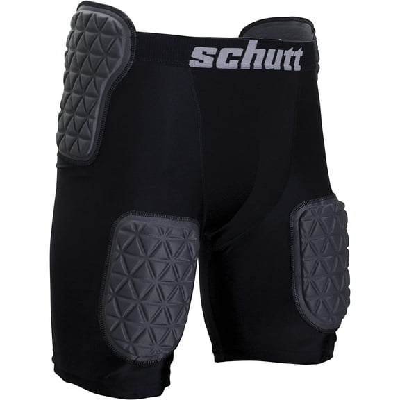 Schutt ProTech Tri All-in-One Football Girdle Padded Compression Shorts with Integrated Hip, Tailbone and Thigh Pads, Youth