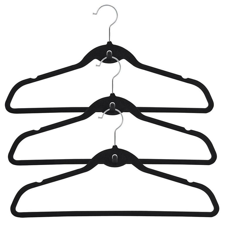 IEOKE Premium Black Velvet Hangers, Anti-Slip, Space Saving, Lightweight,  50 Pack