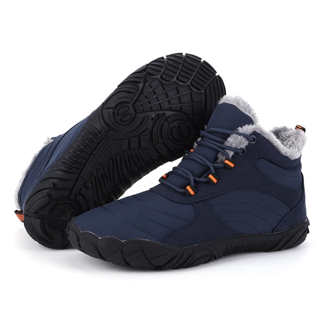 Zapatos Piel Cálidos Botas Nieve Descalzas Felpa Invierno Impermeables para Hombres Y Mujeres