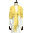 thumbnail image 5 of UGEASLI Plus Size Fall Fashion Shawl Wraps For Women Elegant Soft Wraps For Evening Dresses Wedding Winter Warm Long Large Scarf, Yellow1, 5 of 6