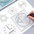 thumbnail image 5 of Rotatable Ruler Geometric Ruler Mathematics Measuring Tool Multifunctional Draft Rulers Circular Drawing Template Ruler, 5 of 8