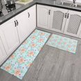 thumbnail image 2 of Pioneer Flower Floral Print Pattern Kitchen Rugs Sets Of 2, Anti Fatigue Non Slip Washable Floor Mats for Kitchen Sink Laundry, 17X30 Inch + 17X47 Inch, 2 of 6
