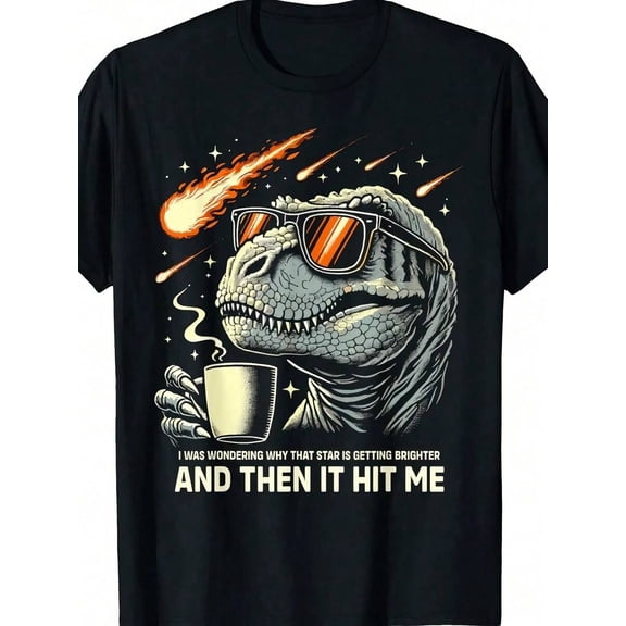 Dinosaur T-Rex Coffee Novelty Men Funny Dinosaur T-Shirt