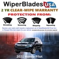 thumbnail image 2 of 2021 Honda Pilot Beam Wiper Blades Wipers w/2yr Warranty (Set of 3) w/Rear Wiper (WiperBladesUSA), 2 of 5