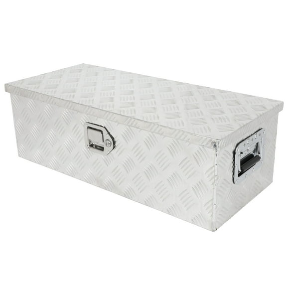 Truck Bed Tool Box 30inch Underbody Flatbox Truck Bed RV Trailer Pickup Toolbox Heavy Duty Underbed Tools Chest Box with Side Handle, Lock and Keys Silver