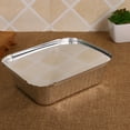thumbnail image 3 of DALX 10pcs Rectangle Shaped Disposable Aluminum Foil Pan Take-out Food Containers, 3 of 7
