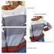 thumbnail image 4 of Prendas de punto para el hogar suéter transpirable con hombros descubiertos para mujer cuello redondo suave color de contraste para citas ANGGREK Otros, 4 of 5