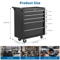 thumbnail image 7 of Accreate 5-Drawer Rolling Tool Chest, Portable Tool Box with Wheels and Locking System, Mobile Tool Cabinet Organizer for Garage, Workshop, Repair Shop, 7 of 7