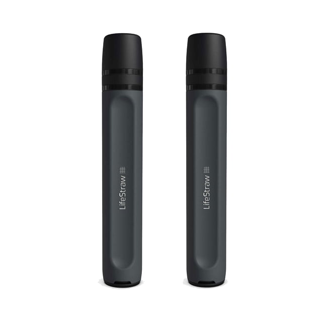 Filtro de agua Straw LifeStraw Peak Series, paquete de 2, color gris