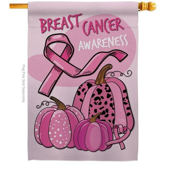 Breeze Decor H120272-BO 28 x 40 in. Pinktober House Flag