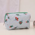thumbnail image 4 of Bolso De Cosméticos Bolso de cosméticos coreana, de maquillaje acolchada floral, bolsos de mano para artículos diversos para mujer (verde), 4 of 5