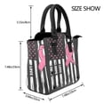 thumbnail image 2 of Lsque Ribbon Breast Cancer Awareness Pattern Leather Rivet Shoulder Bag – Elegant Genuine Leather & Microfiber PU Crossbody with Detachable Adjustable Strap, 2 of 5