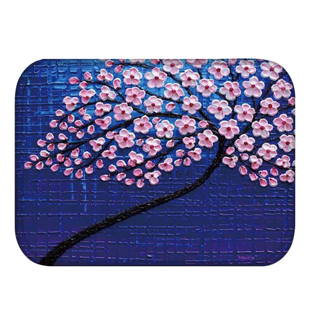 Pintura al óleo Árbol Coral Terciopelo Estera Puerta de la cocina Entrada Alfombras antideslizantes Baño Alfombras de sala de estar kenally JJ20220-21