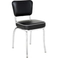 thumbnail image 1 of Richardson Seating Chaise de Cuisine Rétro Chromée avec Siège Boîte de 2 Pouces, Noir, 1 of 4