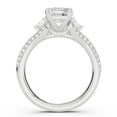 thumbnail image 3 of Blue Jewel 14K White Gold Plated 2.02 Ct Asscher Cut Engagement Rings - Solitaire with Side Diamonds - 3 Stone Wedding Bands for Women - Eternity Split Shank Diamond-Inspired Jewelry, 3 of 3