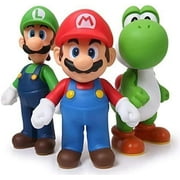 Super Mario Toys &ndash; Bros Action Figures Toy Set of 3 Pcs 5'' Mario Luigi,Yoshi,Garage Kit Character Model