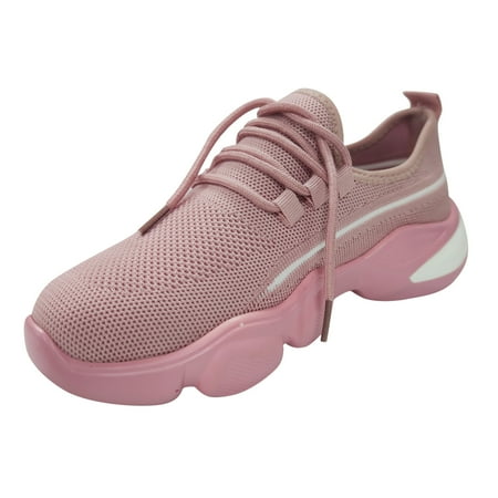 

NECHOLOGY Sneakers Women Size 11 Wide Casual Sports Fabric Shoes Non-slip Mesh Shoes Low Top Sneakers for Women Slip on Pink 7