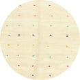 thumbnail image 1 of Ahgly Company Indoor Round Abstract Golden Blonde Gold Solid Area Rugs, 7' Round, 1 of 6