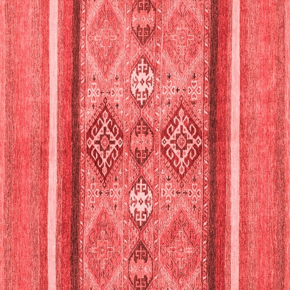 Ahgly Company Indoor Square Abstract Red Modern Area Rugs, 7' Square