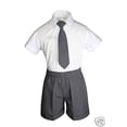 thumbnail image 4 of Ensemble Formel Garçon Bébé Tout-Petit Eton Gris Foncé Gilet Short Costume S m L TG 2T 3T 4T, 4 of 5