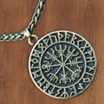 thumbnail image 2 of Collar con Colgante de Escudo nórdico Yuyangstore de Acero Bronce con cadena de metal collar vikingo, 2 of 5