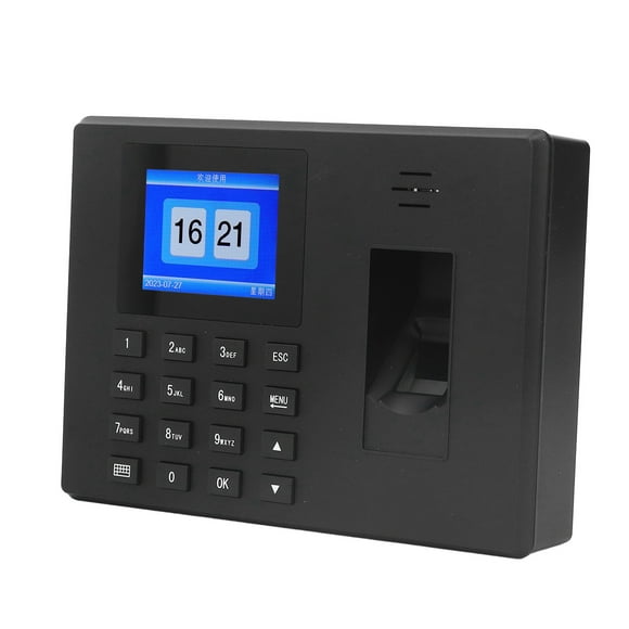 Biometric Fingerprint Time Card Machine, Office Punch Clock Time Attendance Clock Employee Checking in Recorder