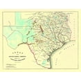 thumbnail image 4 of King 32x26 Black Modern Wood Framed Wall Art Titled - Galveston, Houston, Henderson Railroad 1872, 4 of 6