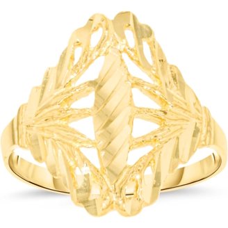 Kooljewelry 14k Yellow Gold Double Row Curb Link Ring - 7.9 Mm Wide Infinity Style Ring