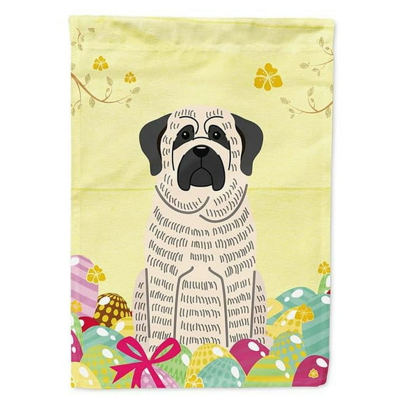 Caroline's Treasures BB6016GF Easter Eggs Mastiff Brindle White Flag Garden Size , Small, multicolor