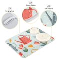 thumbnail image 4 of Flowers Watering Cans with Tulips Dish Drying Mat Dish Drainer Rack Mats Water Absorbent Non-Slip Easy Clean Heat Resistant for Kitchen Counter, 4 of 8