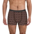 thumbnail image 4 of Wukai Brown Gold Grid Print Men’s Underwear Breathable Boxer Briefs,&nbsp;Moisture Wicking & Breathable-Large, 4 of 7