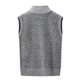 thumbnail image 6 of FRSASU Mens Full Zip Sweater Fleece Vest, Sherpa Lined Stand Collar Warm Vests with Pocket Gray, 6 of 6