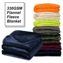 All Season Soft Lightweight Flannel Fleece Blankets for Couch or Bed Twin Navy Blue