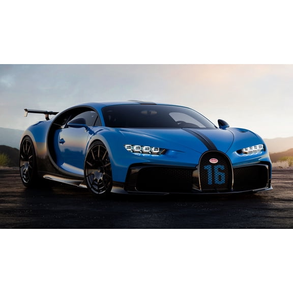 2020 Bugatti Chiron Pur Sport Style A - 12x18 Inch Laminated Poster - Stunning Detail and Bold Colors
