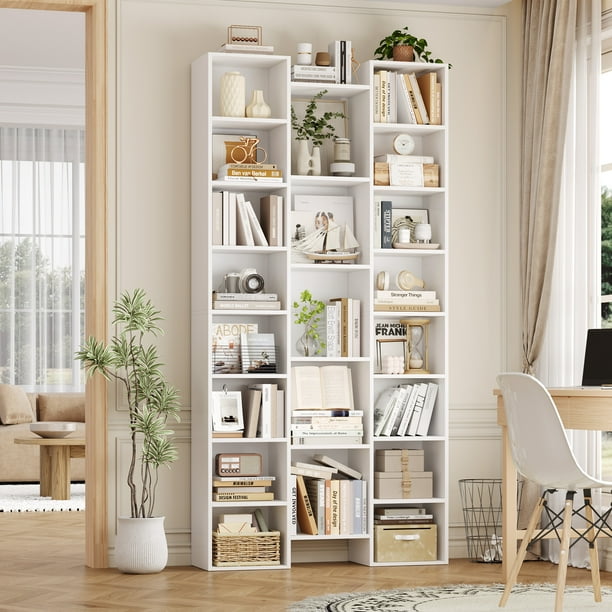 Homfa 21-Cube Bookcase, 71'' Tall Wooden Bookshelves with