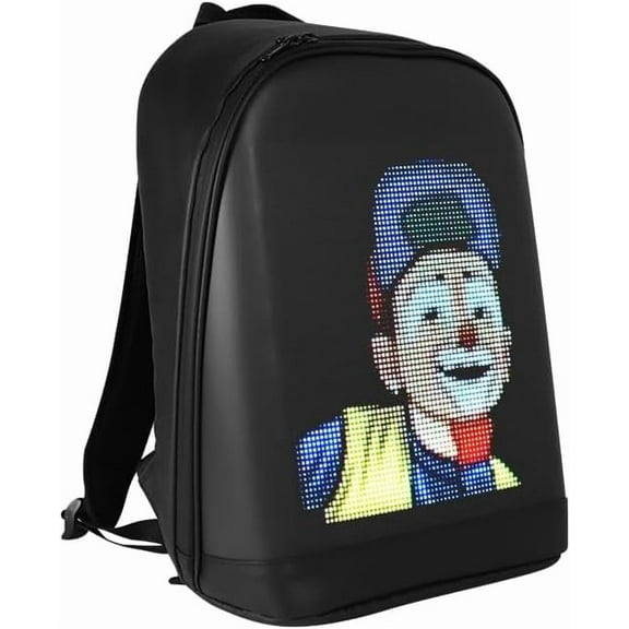 LED Color Screen Customizable photo/icon Backpack,Water-Resistant Travel Bag with USB Port and Comfortable Padding