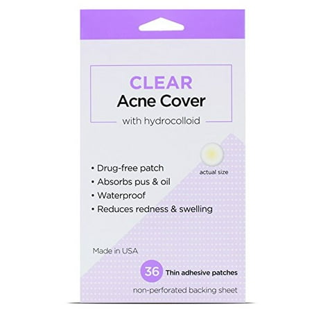 Clear Acne Cover - 72 dots - Exposed Skin Blemish Treatment with Hydrocolloid | Clear, Waterproof Patch | Oil and Pimple Absorbing | Men, Women, and