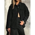 thumbnail image 6 of EMMIOL Women's Y2K Oversized Denim Shirt Jacket Long Sleeve Button Down Distressed Jean Blouse 2026 Spring Trendy Casual Denim Top, 6 of 7