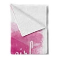 thumbnail image 2 of Gender Reveal Soft Flannel Fleece Throw Blanket, Girls Baby Shower Family New Member Style Soft Sketch Print, Cozy Plush for Indoor and Outdoor Use, 70" x 90", Hot Pink and White, by Ambesonne, 2 of 5