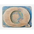 thumbnail image 1 of Letter Q Bath Mat, Worn Look Soft Colored Writing Natural Vintage Background Design Uppercase, Non-Slip Plush Mat Bathroom Kitchen Laundry Room Decor, 29.5 X 17.5 Inches, Pale Brown Blue, Ambesonne, 1 of 2