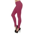 thumbnail image 2 of Vivian's Fashions Long Leggings - Cotton, Junior Size (Burgundy, Medium), 2 of 3
