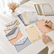 Paper Stationery Set, Writing Stationary Set, Cute Stationary Letter Paper ,10 Different Style Writing Stationery Paper Letter Set (60 Stationery Paper + 30 Envelopes)