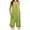 Green, variant on Generic Womens Summer Linen Rompers Solid Color Dressy Casual Loose Fit Knee Length Overalls Wide Leg Jumpsuit with Pockets